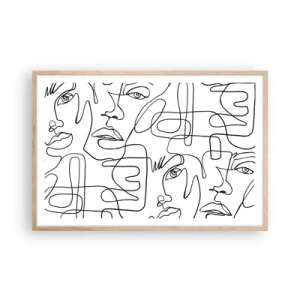 Poster în ramă de stejar deschis - Într-o încurcătură de emoții - 91x61 cm