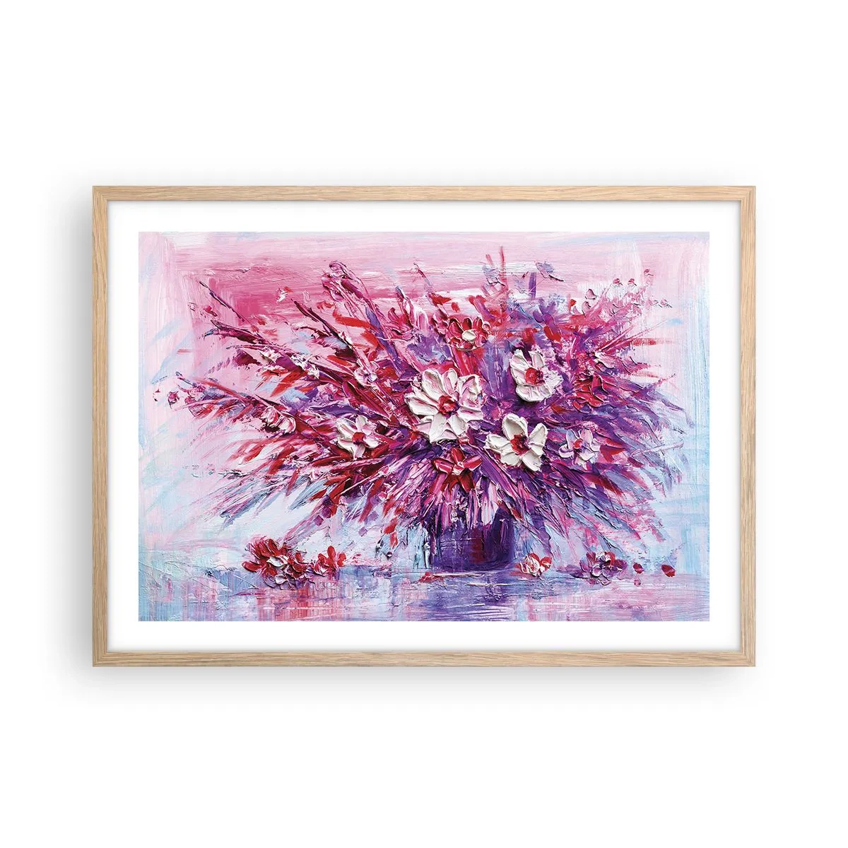 Poster în ramă de stejar deschis - Inocență și pasiune - 70x50 cm