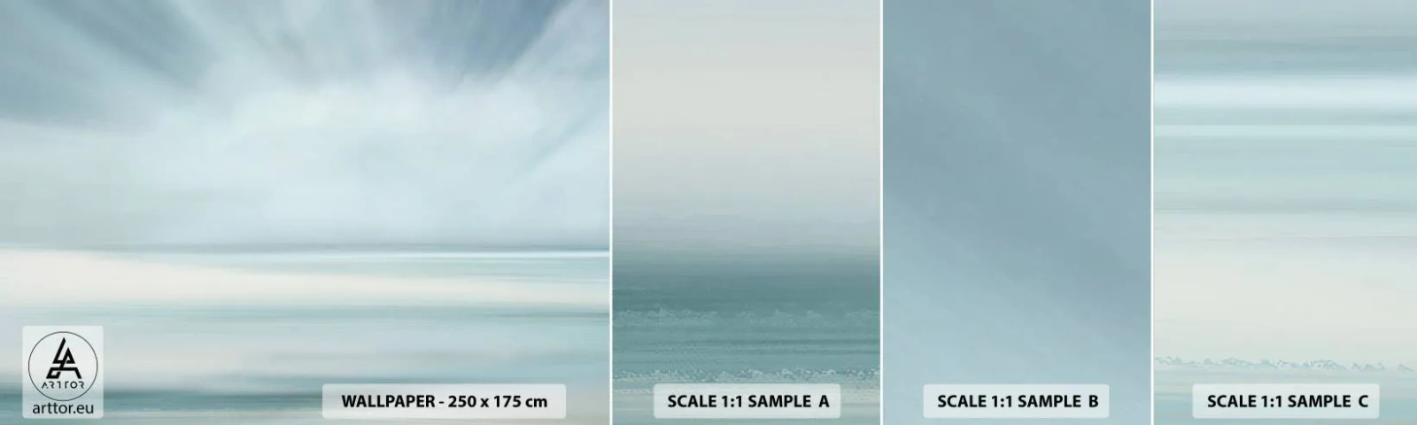Mostră tapet autocolant Deluxe Sticker - Liniște până la orizont - Luminos, Bucată, Cer - 100x30 cm