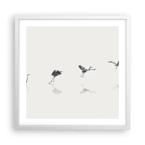 Poster în ramă albă - Patru pași simpli - 50x50 cm