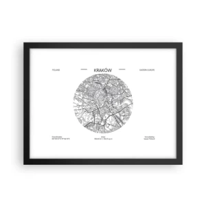 Poster în ramă neagră - Anatomia Cracoviei - 40x30 cm