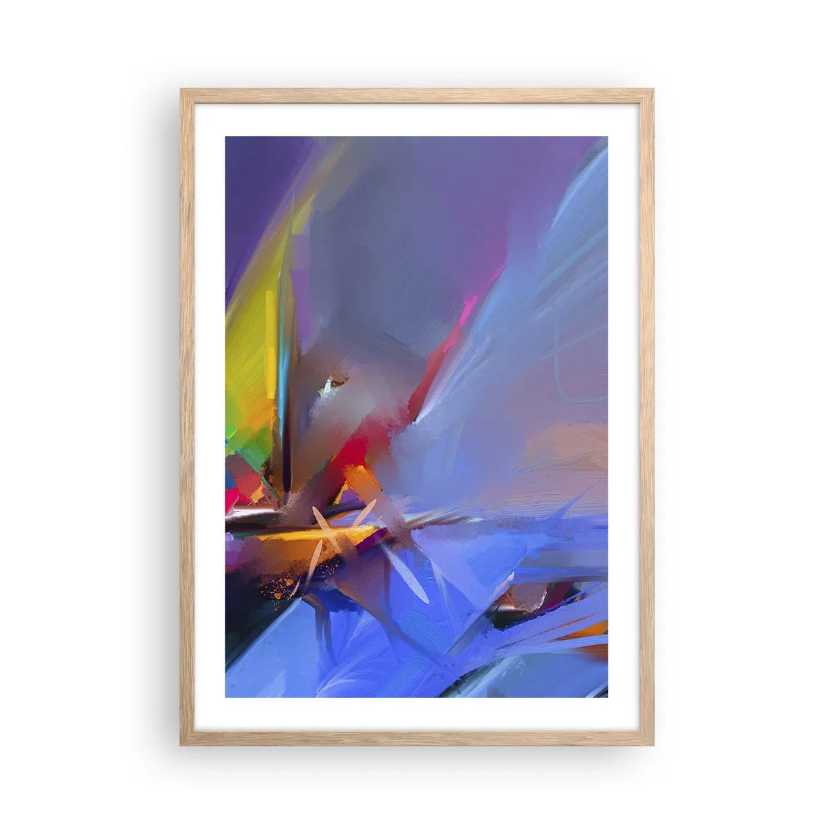 Poster în ramă de stejar deschis - Iute ca o pasăre - 50x70 cm