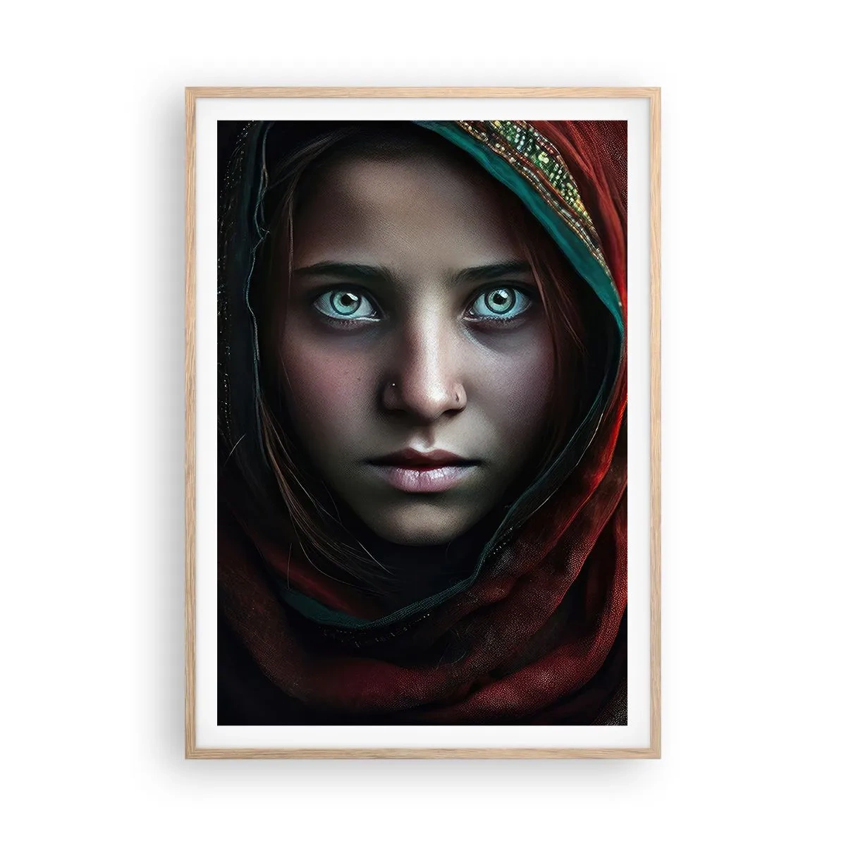 Poster în ramă de stejar deschis - Prințesa orientală - 70x100 cm