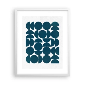 Poster în ramă albă - Cercuri și semicercuri - 40x50 cm