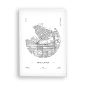 Poster în ramă albă - Anatomia Vacouverului - 70x100 cm