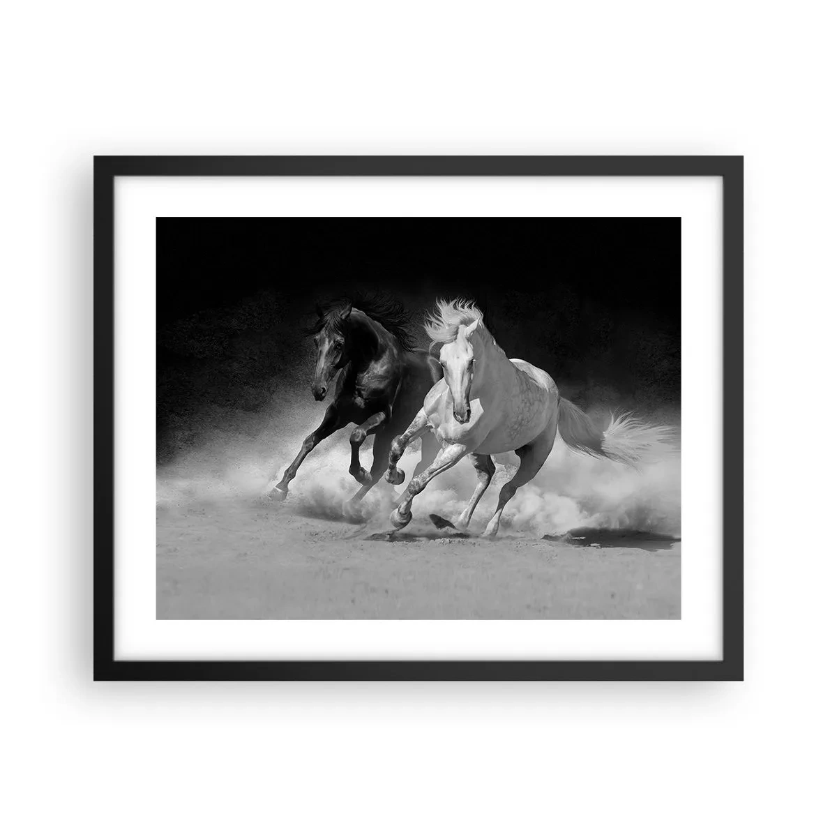 Poster în ramă neagră - Galopul libertății - 50x40 cm