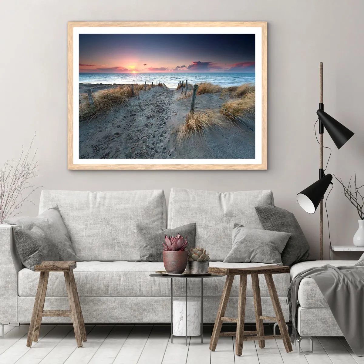 Poster în ramă de stejar deschis - Ai revărsat un curcubeu cu splendoare radiantă... - 100x70 cm