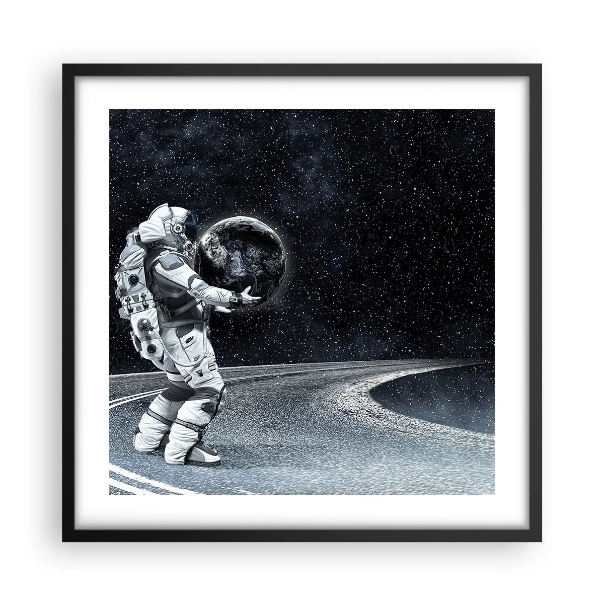 Poster în ramă neagră - Pe Calea Lactee - 50x50 cm