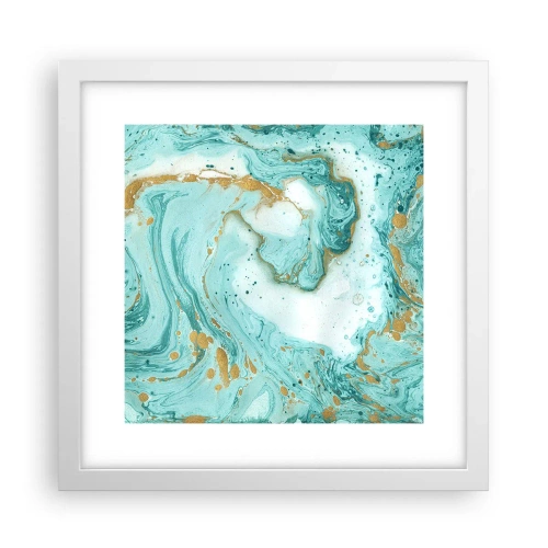 Poster în ramă albă - Sub marele val al perioadei Edo - 30x30 cm