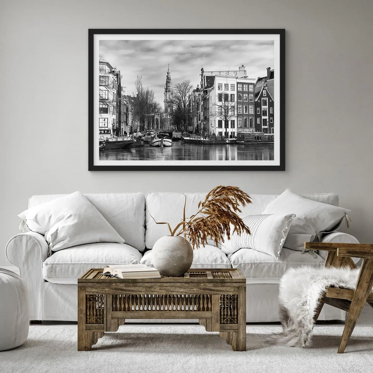 Poster în ramă neagră - Amsterdam vibes - 100x70 cm