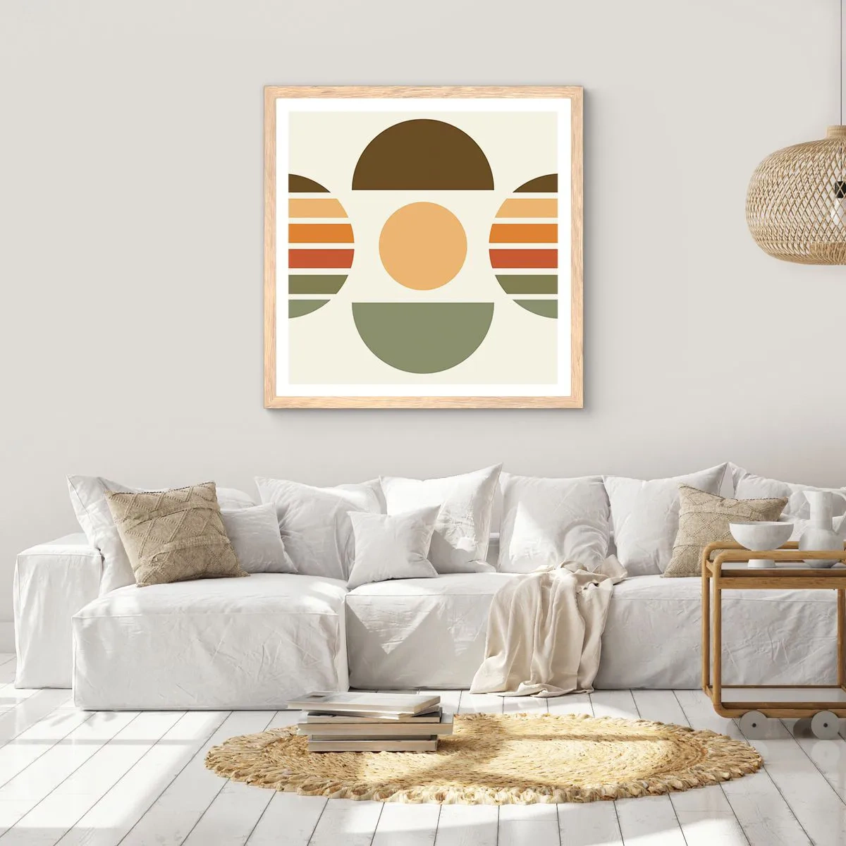 Poster în ramă de stejar deschis - În culorile pământului - 60x60 cm