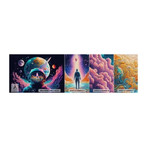 Mostră tapet Premium Canvas - Visul nevisat al filozofiilor - Astronaut, futurist, Cosmos - 100x30 cm