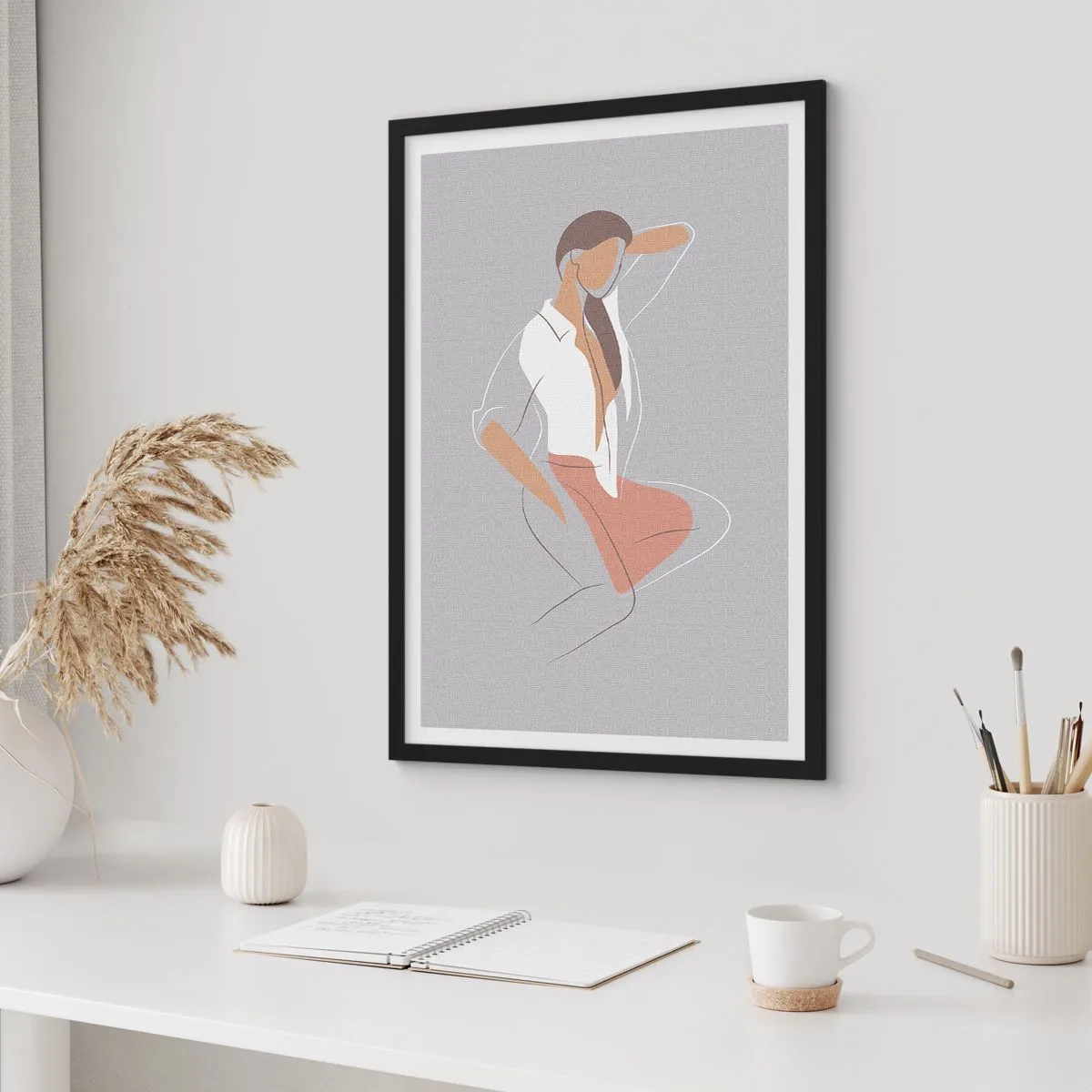 Poster în ramă neagră - Schiță de farmec - 30x40 cm