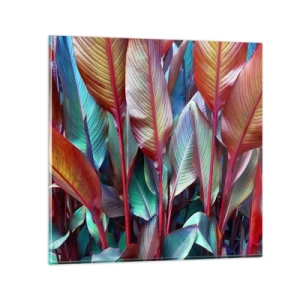 Tablou pe sticlă - Tufiș colorat - 70x70 cm