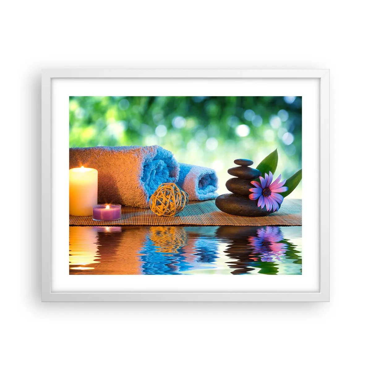 Poster în ramă albă - Timp pentru corp - 50x40 cm