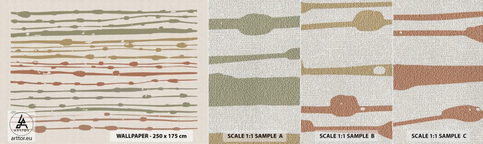 Mostră tapet Premium Canvas - Notația culorilor muzicale - Minimalism, Pastel, Bucată - 100x30 cm