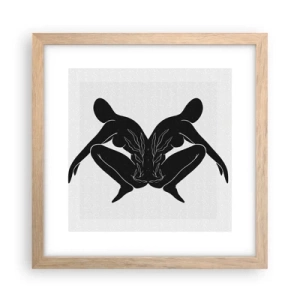 Poster în ramă de stejar deschis - Suflet comun - 30x30 cm