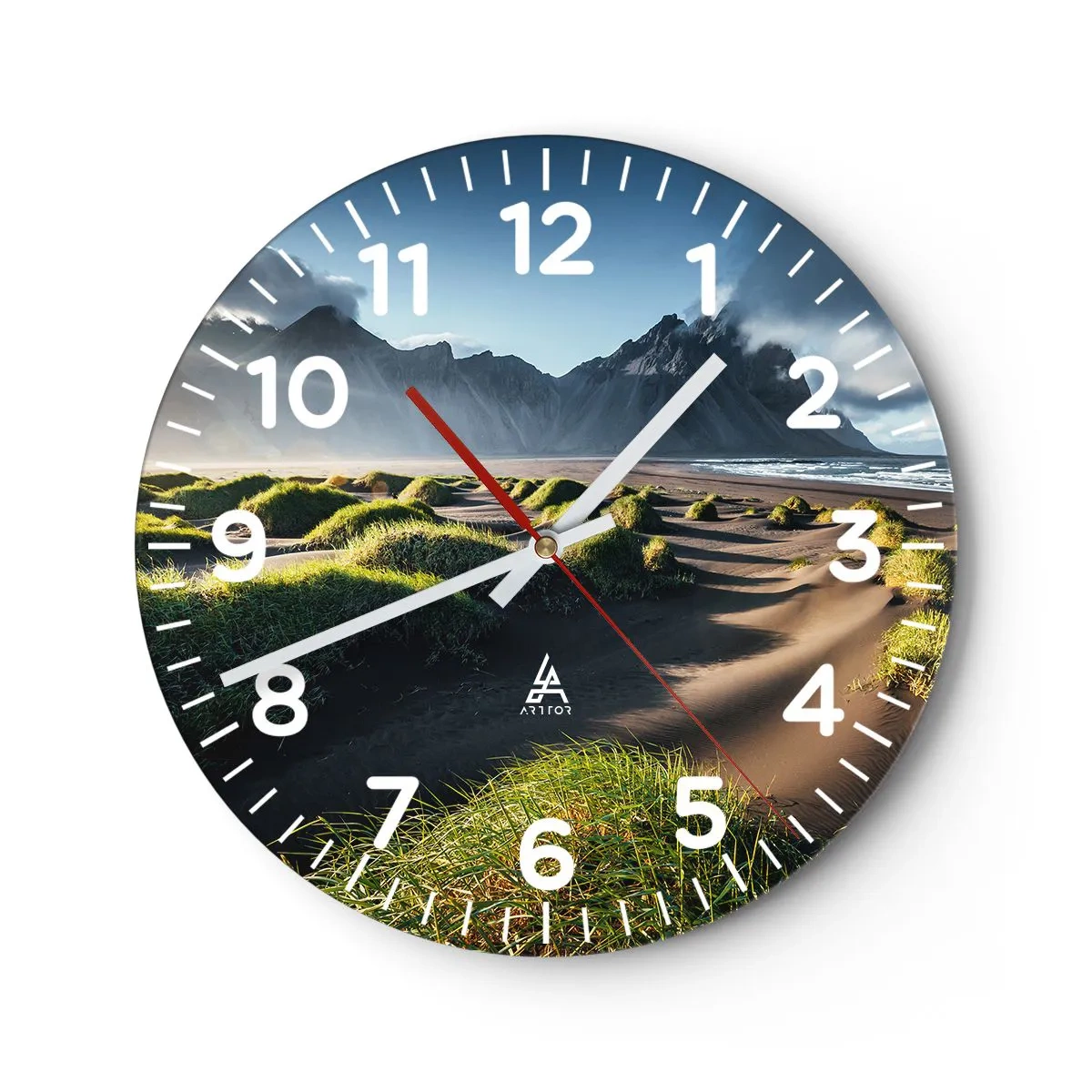 Ceas de perete - Ceas pe sticlă - Armonia elementelor - 40x40 cm