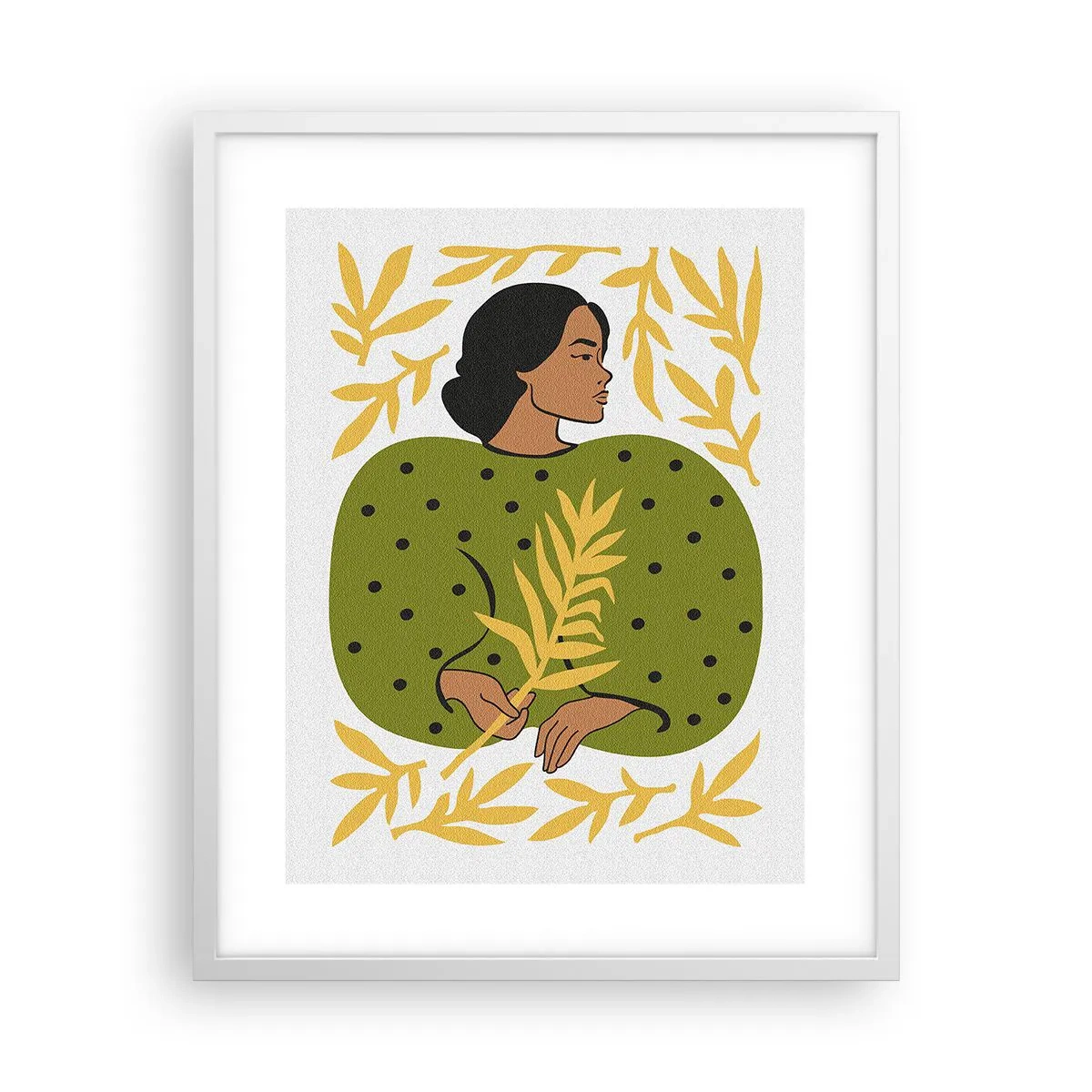 Poster în ramă albă - Fata hawaiiană - 40x50 cm