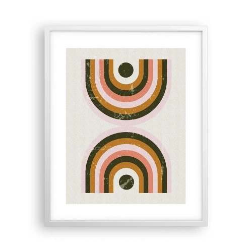 Poster în ramă albă - Abstracție dublă - 40x50 cm