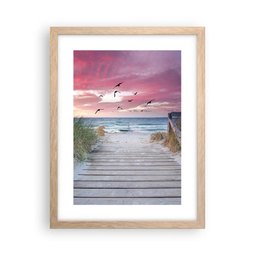 Poster în ramă de stejar deschis - Impresie baltică - 30x40 cm