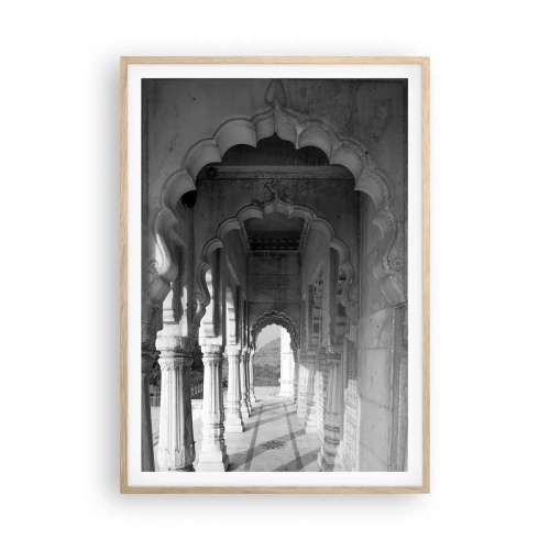 Poster în ramă de stejar deschis - Aici se întâmplă poveștile orientale - 70x100 cm