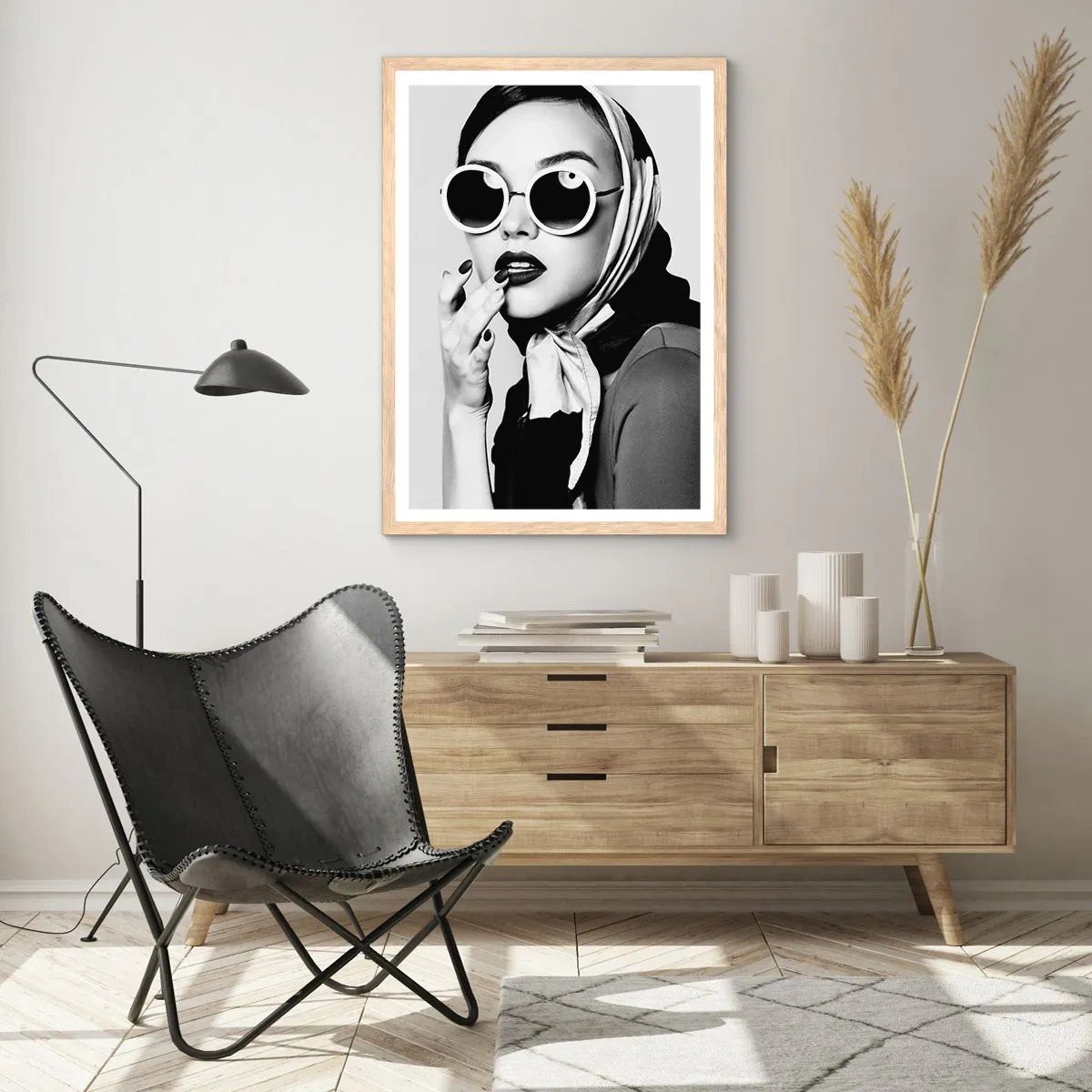 Poster în ramă de stejar deschis - Salutări din anii `60. - 70x100 cm