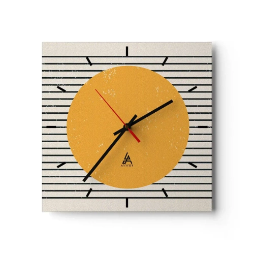 Ceas de perete - Ceas pe sticlă - Puterea simplității - 40x40 cm