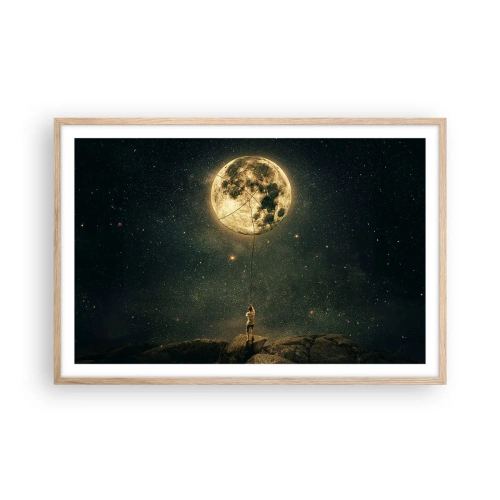 Poster în ramă de stejar deschis - Cel care a furat Luna - 91x61 cm