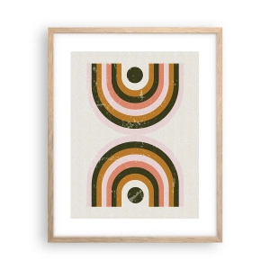 Poster în ramă de stejar deschis - Abstracție dublă - 40x50 cm