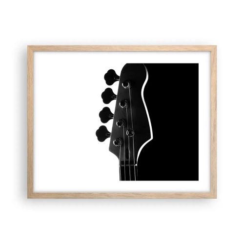 Poster în ramă de stejar deschis - Tăcere de rock  - 50x40 cm