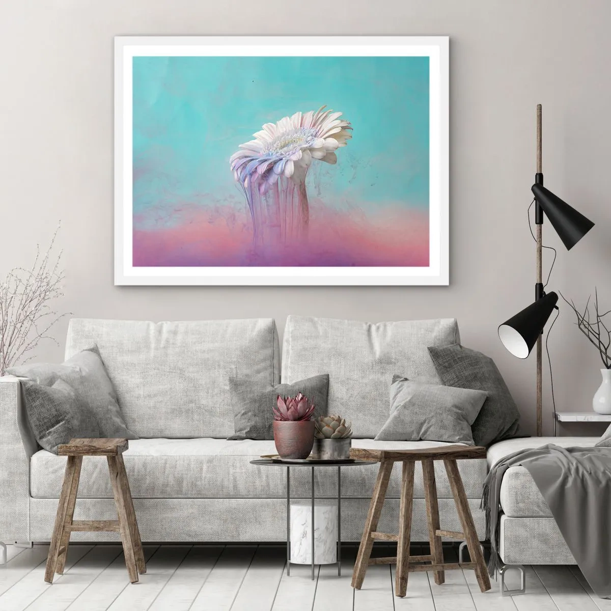 Poster în ramă albă - Viața de după flori - 40x30 cm