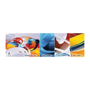 Mostră tapet autocolant Deluxe Sticker - Dansul elementelor - Abstracția, Bucată, Grafică - 100x30 cm