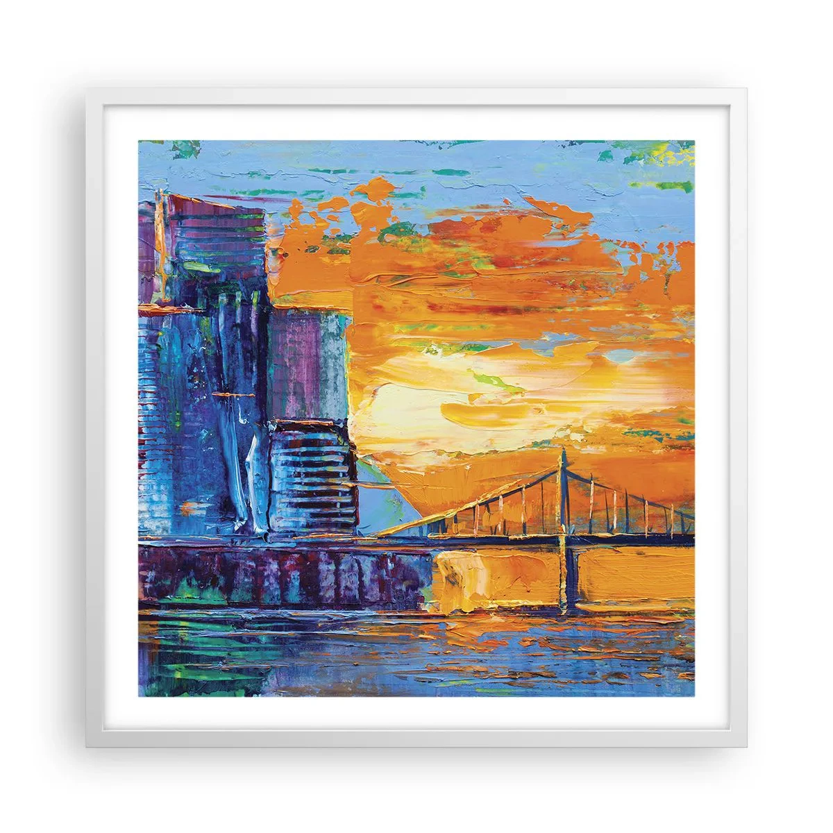 Poster în ramă albă - Cultură și natură - 60x60 cm