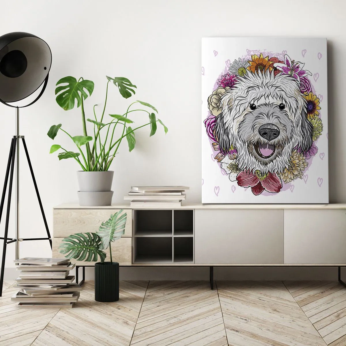 Tablou pe pânză - Bucuria cățelușului - 55x100 cm