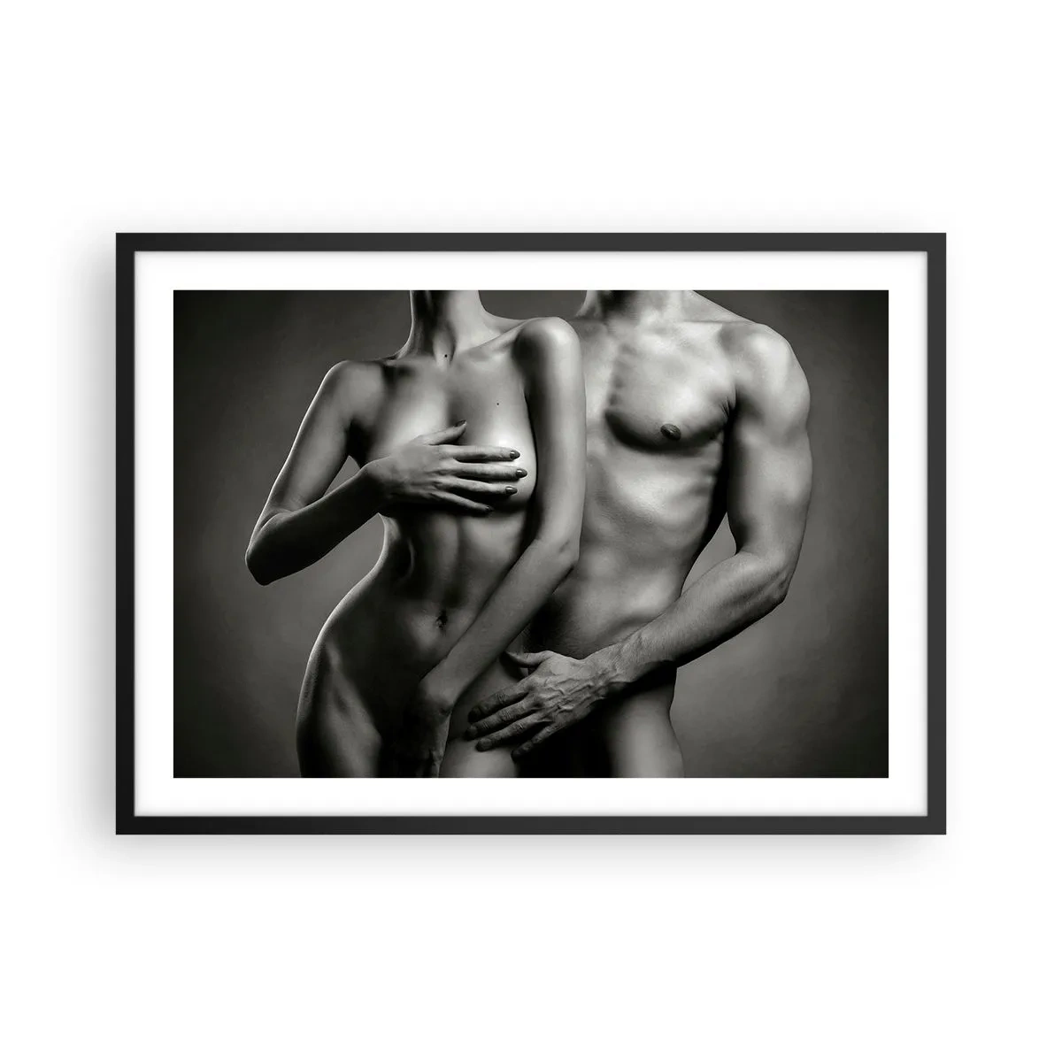 Poster în ramă neagră - Adam și Eva - 70x50 cm