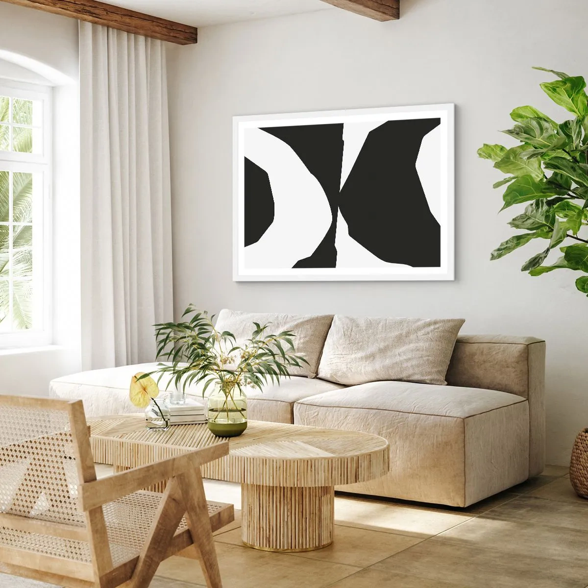 Poster în ramă albă - Pozitiv -negativ - 100x70 cm