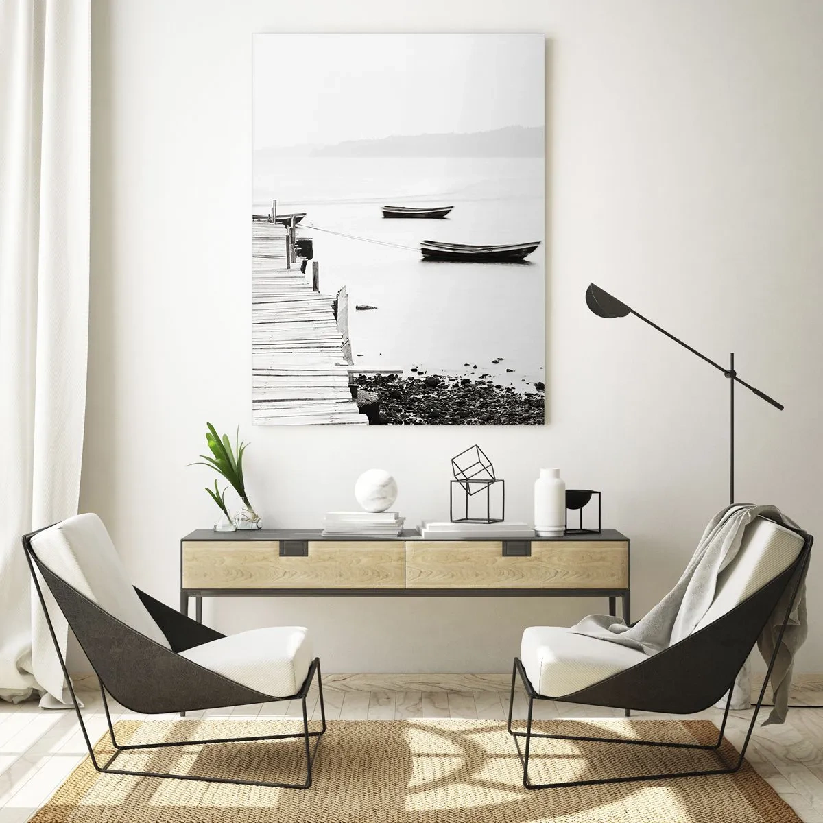 Tablou pe sticlă - Peste apă liniștită și limpede - 50x70 cm