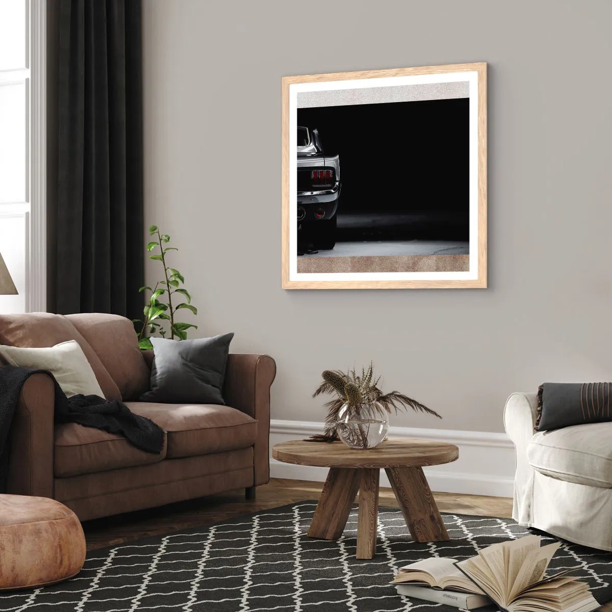 Poster în ramă de stejar deschis - Farmecul clasicului - 30x30 cm