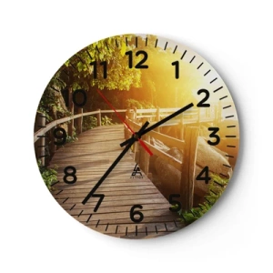 Ceas de perete - Ceas pe sticlă - O altă curbă, o altă minune - 30x30 cm