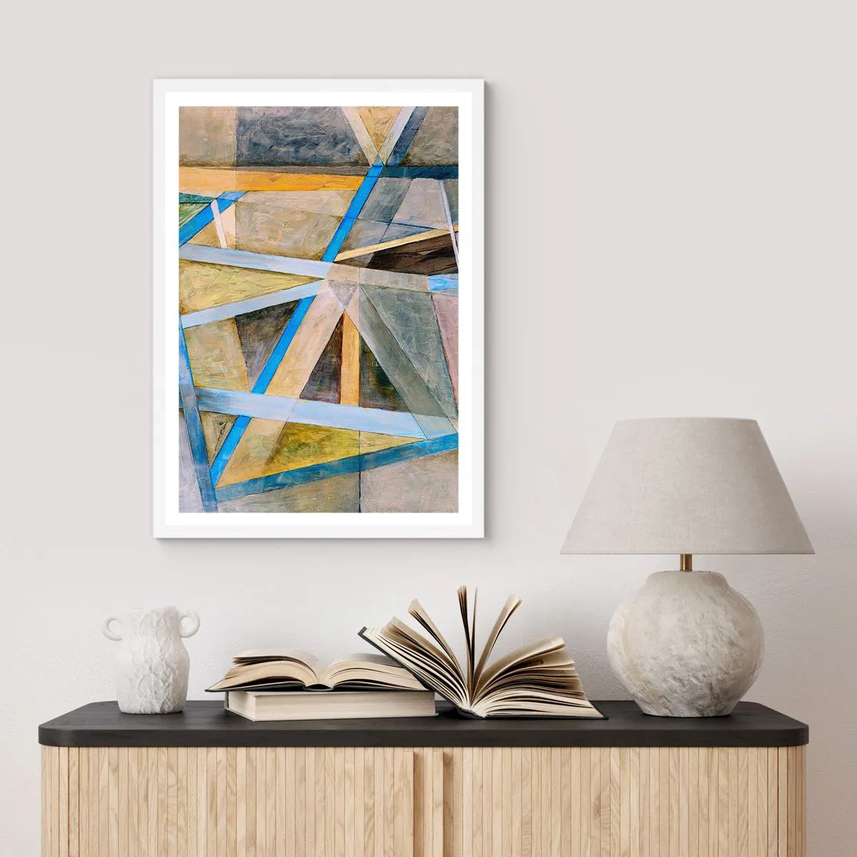 Poster în ramă albă - Drept sau de-a curmezișul? - 61x91 cm