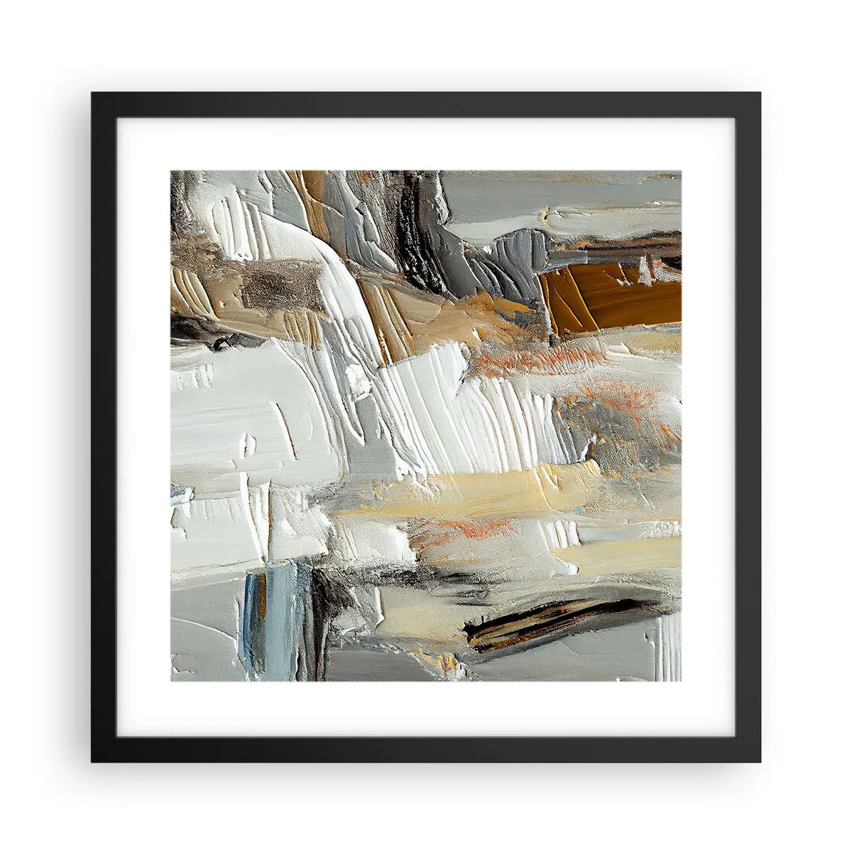 Poster în ramă neagră - Stratificare colorată - 40x40 cm