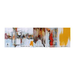 Mostră tapet Premium Canvas - Cu bățul pe apă - Abstracția, Bucată, Model modern - 100x30 cm