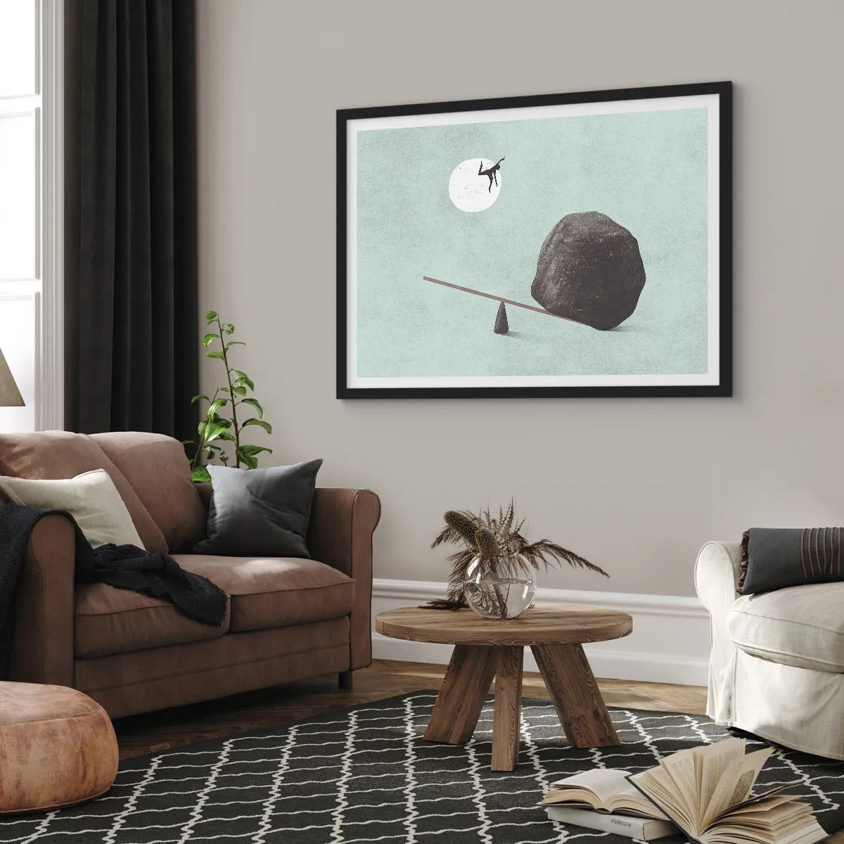 Poster în ramă neagră - Visul îndeplinit - 70x50 cm