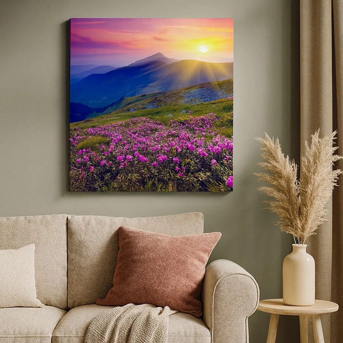 Tablou pe pânză - ... Și peste tot în jur se simte un miros de jneapăn și parfum de ierburi... - 30x30 cm