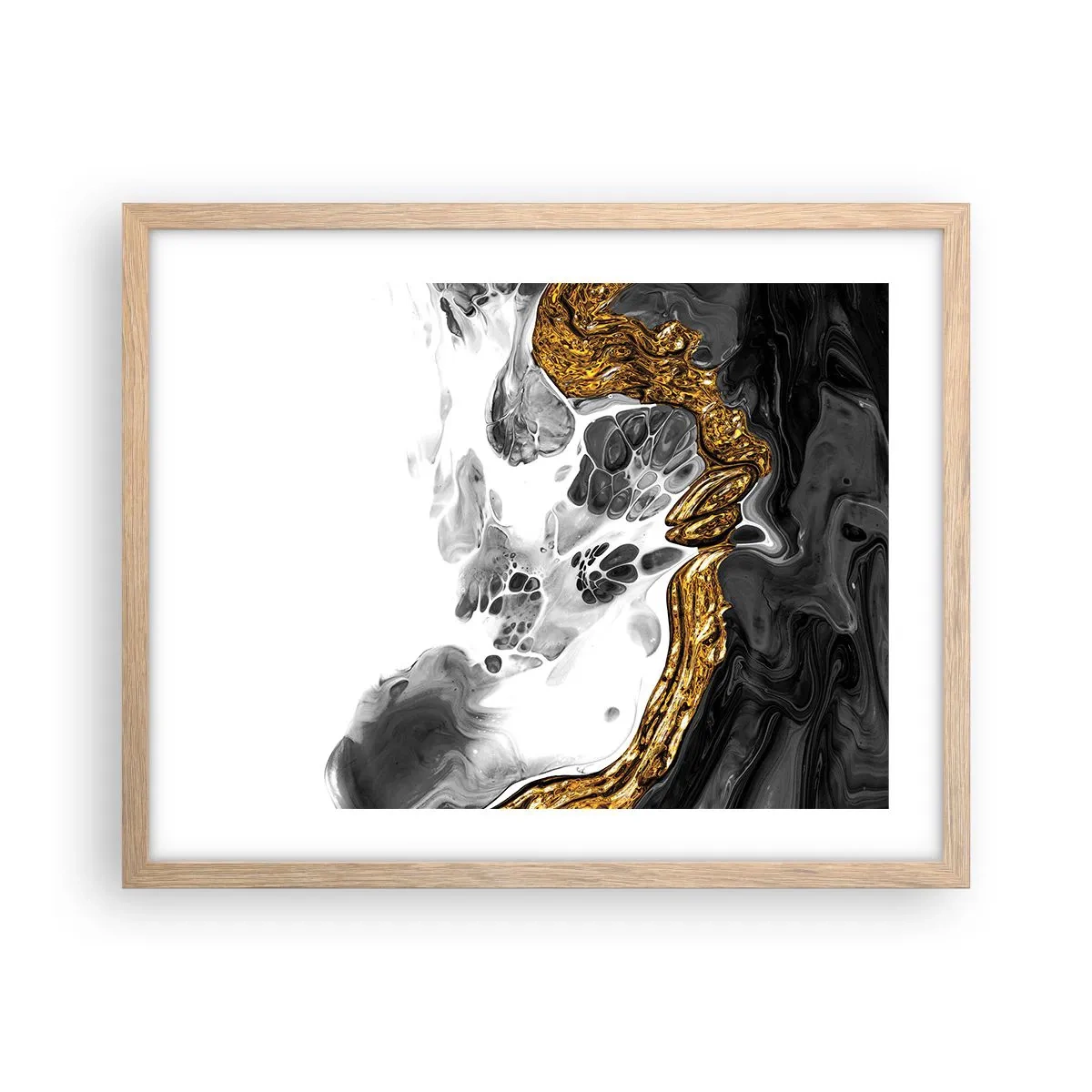 Poster în ramă de stejar deschis - Compoziție organică - 50x40 cm