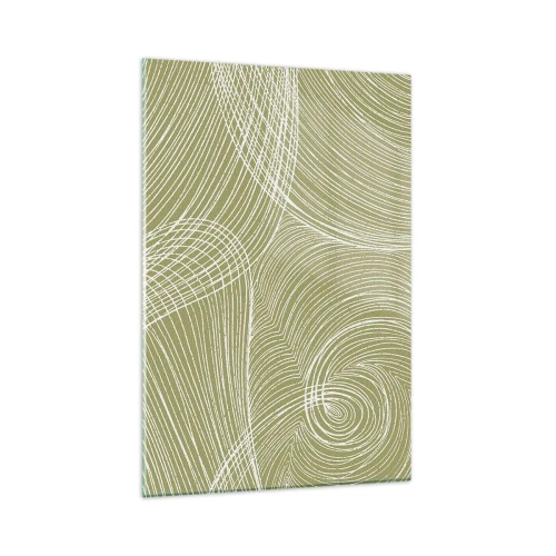 Tablou pe sticlă - Abstracție complicată în alb - 80x120 cm