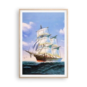 Poster în ramă de stejar deschis - Cu mândrie în vânt - 70x100 cm