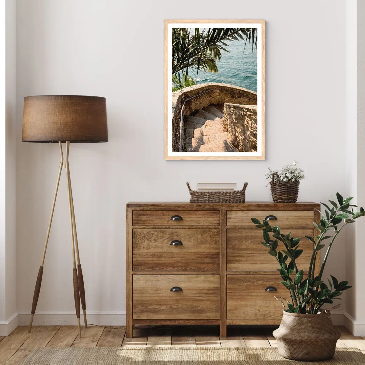 Poster în ramă de stejar deschis - Sub soarele Italiei - 50x70 cm