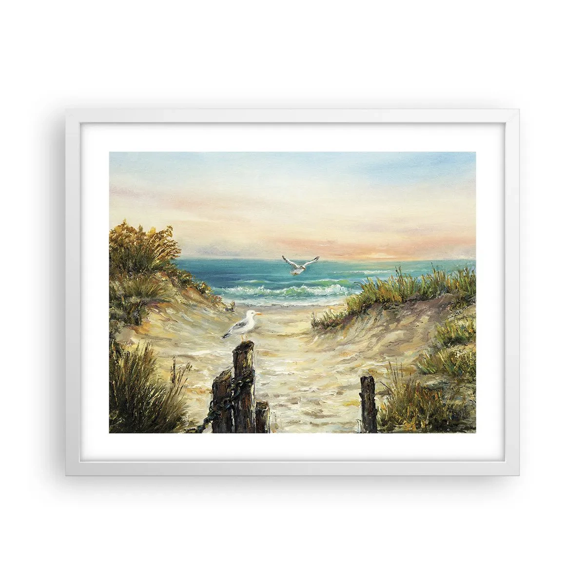 Poster în ramă albă - Retragere fără vânt - 50x40 cm